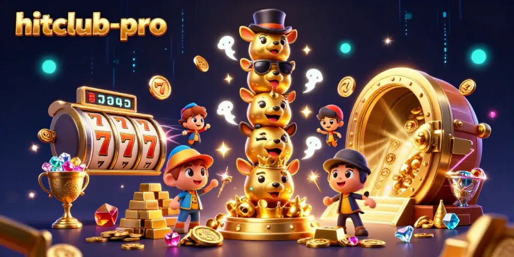 Experience thrilling wins at hitclub-pro with colorful slot reels and a vibrant casino atmosphere.