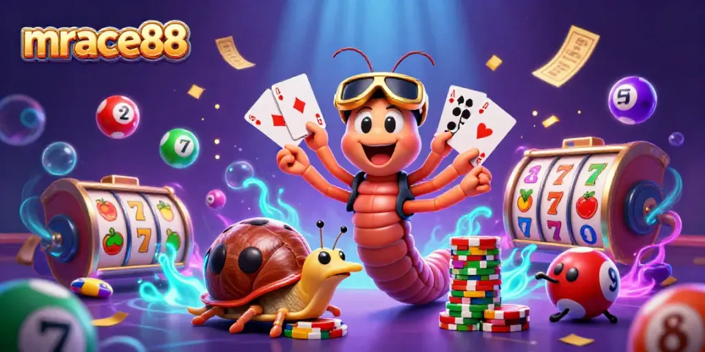 Experience the excitement at mrace88 with colorful slots and engaging casino characters.