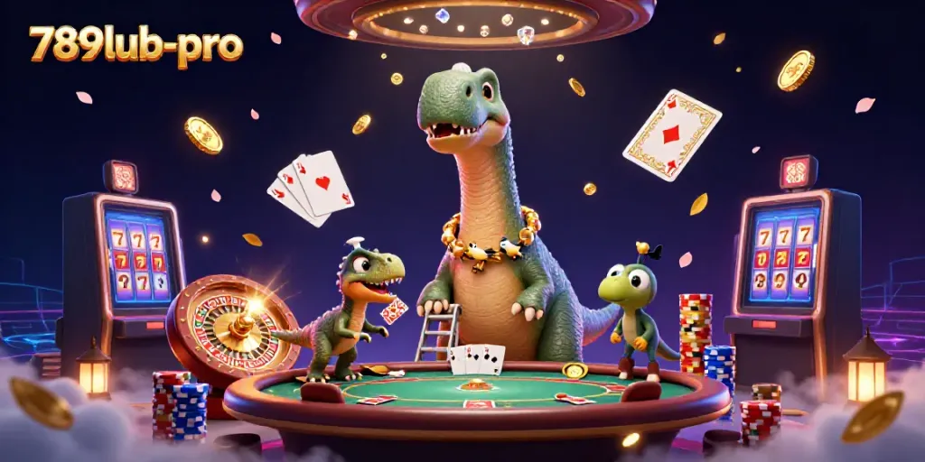 Winning at 789lub-pro while enjoying a vibrant 3D cartoon casino scene.