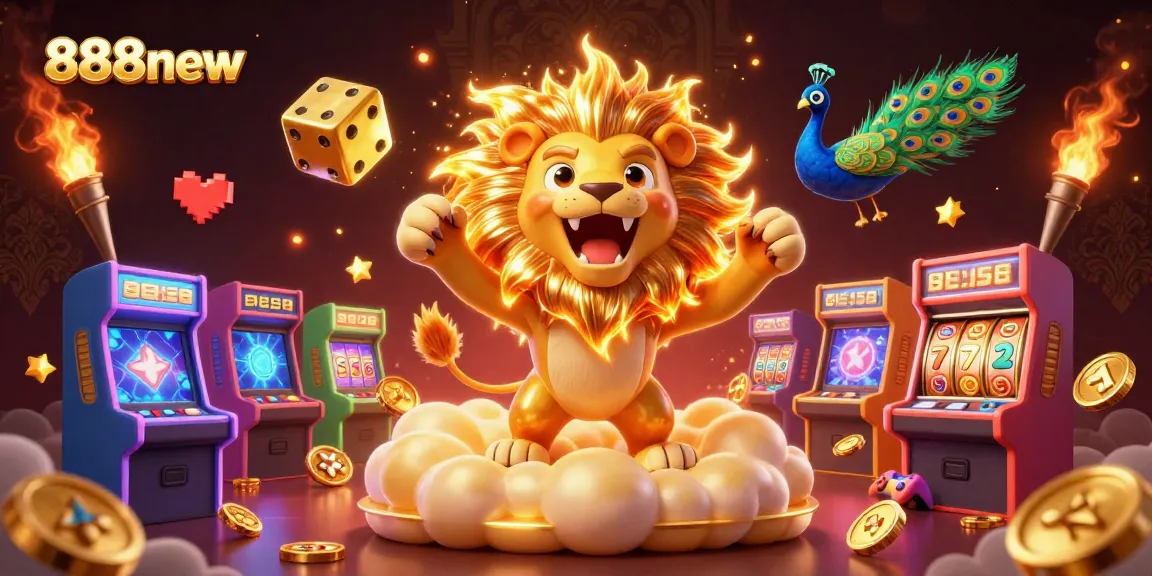 Experience thrilling wins at 888new with a vibrant 3D casino scene featuring exciting game elements and characters.