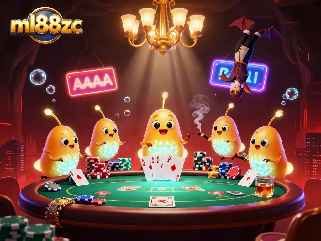Engage with the vibrant casino scene at ml88zc featuring luminescent glowworms and poker action.