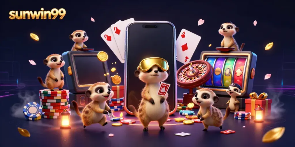 Experience the excitement of sunwin99 with lively meerkats running a vibrant casino operation.