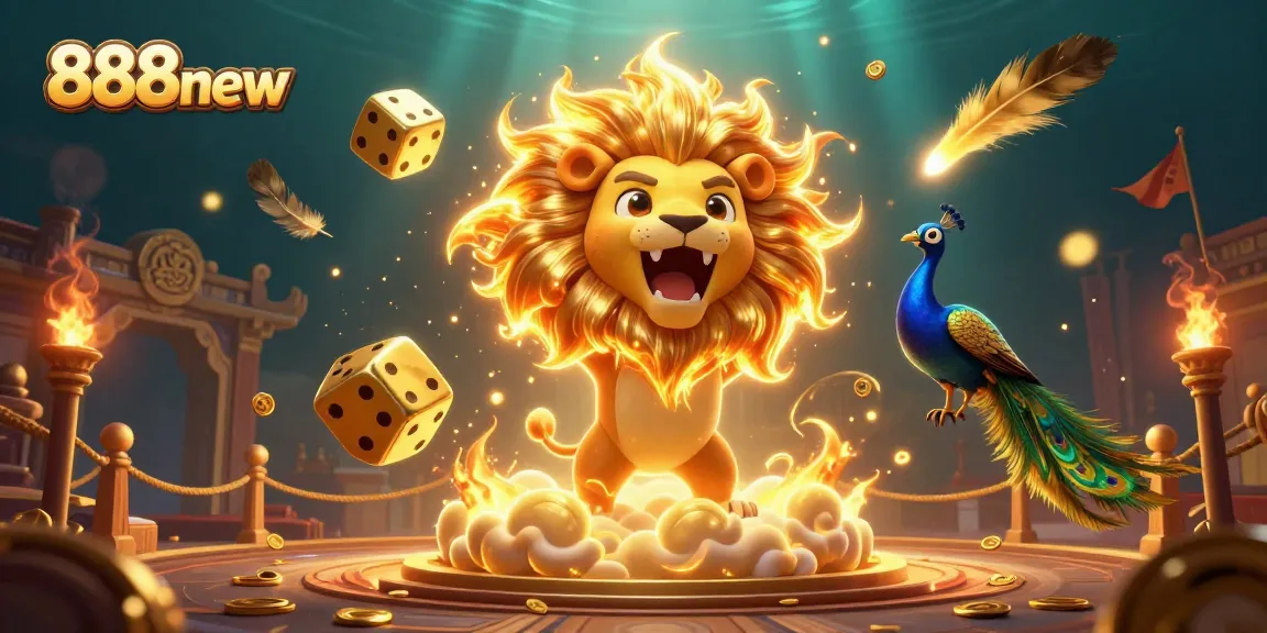 Spin the reels at 888new with a vibrant casino scene featuring golden elements and exciting game symbols