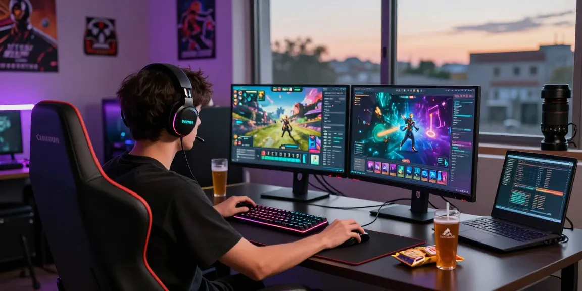 Pengguna boswin 88 bermain game di ruang gaming yang stylish.